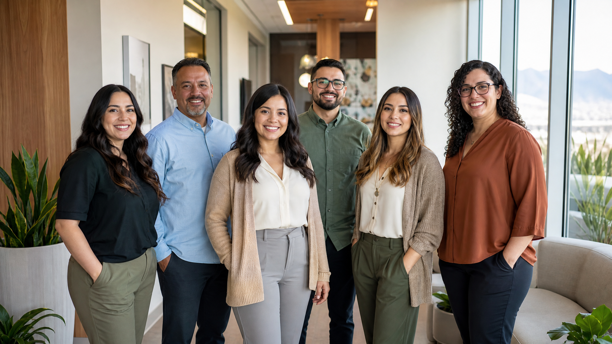 The New Leaf Wellness Center team gathered in a bright, welcoming space