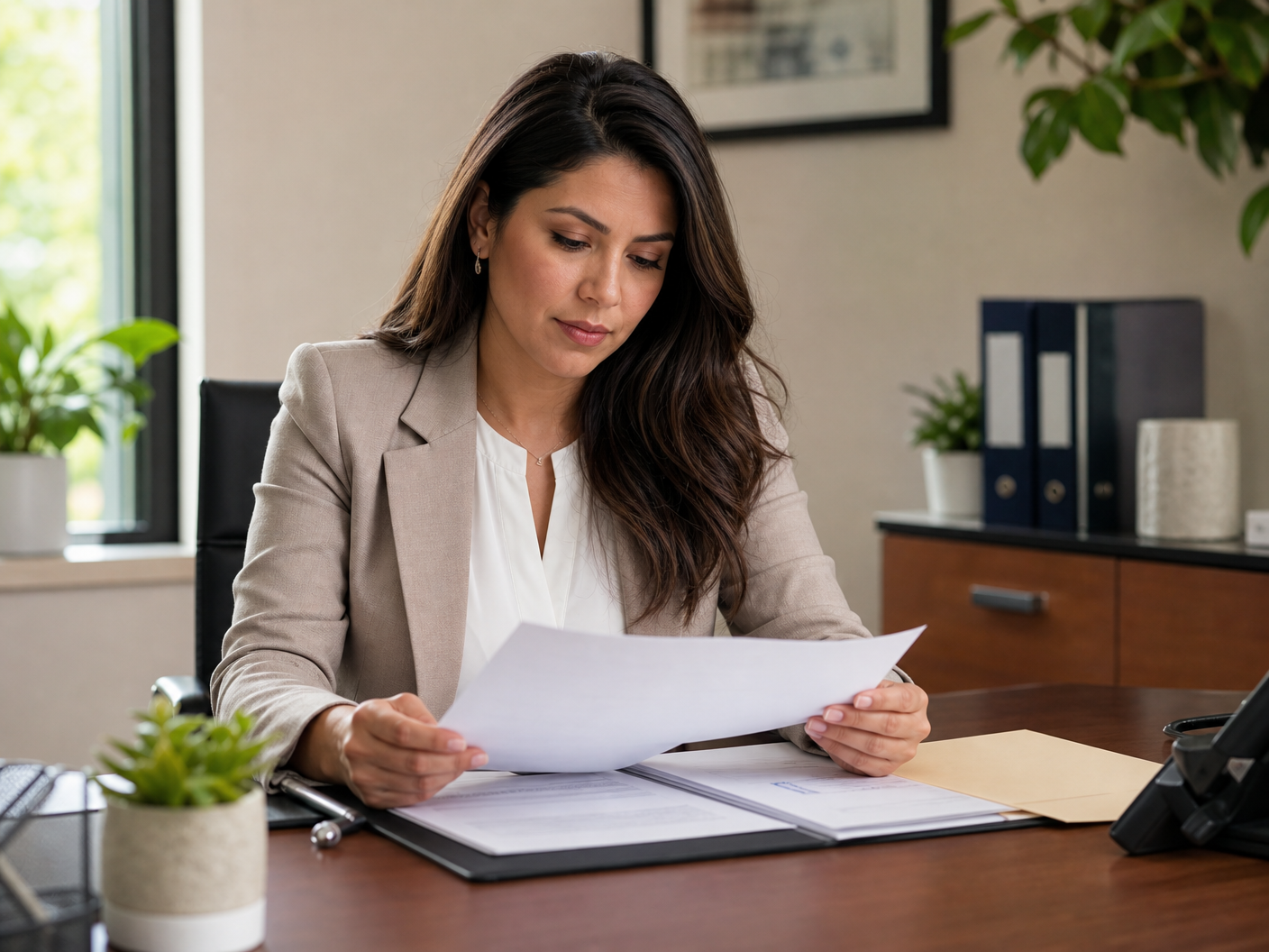 A care coordinator meeting with a client at a desk